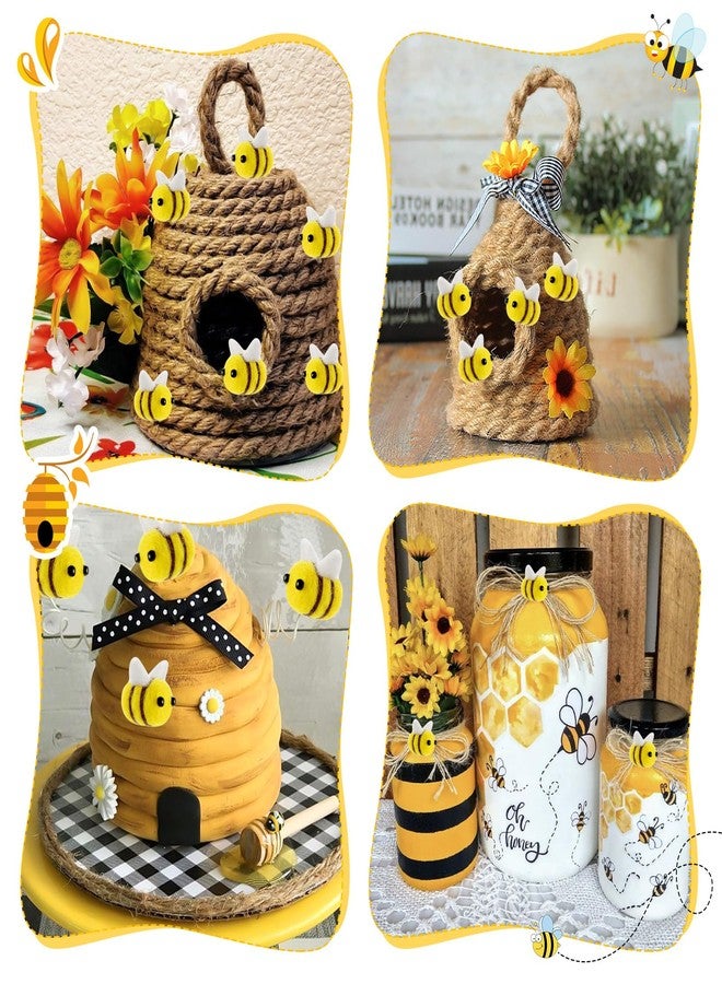 HEALLILY Bees for Crafts, 30Pcs Felt Bee Decorations, Cute Wool Mini Bees, Plush Craft Bee Decor for Baby Shower Tiered Tray Decoration Party Favors DIY Craft Decorations Jewelry Accessory Supplies - Image 4